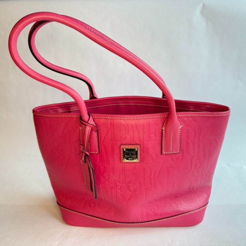 Dooney & Bourke Pink Leather Engraved Shoulder Bag